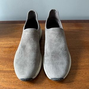 Vince Marlon Gray Suede Stretch Slip On Sneakers